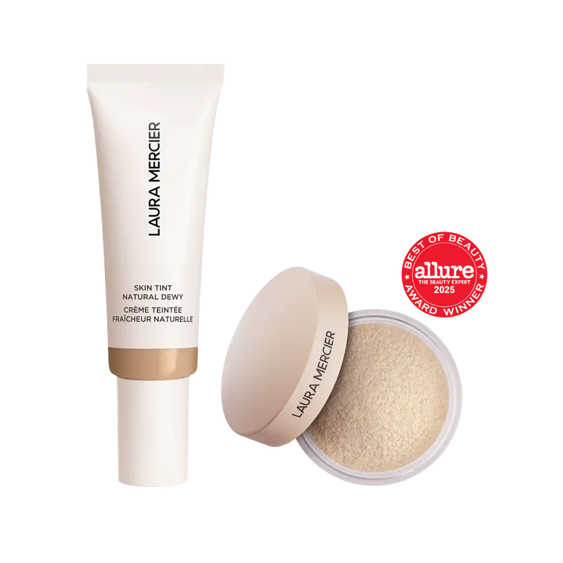 Laura Mercier The All-Day Dew Bundle - Tinted Moisturizer Natural Dewy + Cult Favorite Translucent Loose Setting Powder Ultra-Blur Duo