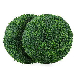【Mother's Day Gift】2 PCS 15.7 inch 4 Layers Artificial Plant Topiary Ball Faux Boxwood Decorative Balls for Backyard, Balcony,Garden, Wedding and Home Décor (15.7 inch), Backyard Decor, Garden Decor
