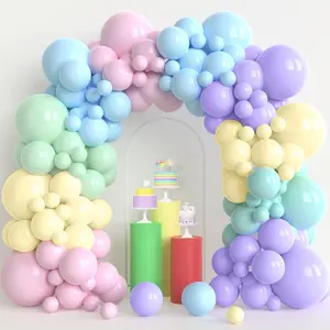 Pastel Balloon Garland Arch Kit, 120pcs Macaron Color Rainbow Party Balloons for Shower Birthday Party Decorations