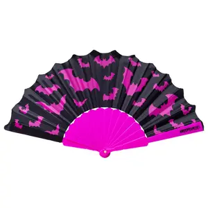 Pink Bat Scallop Hand Fan
