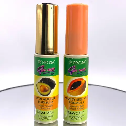 Prosa 4-in-1 Natural Mascara - Avocado or Mamey Extract, Nourishing Waterproof, Conditioning, Length-Enhancing Brown Gel Mascara Bottle, 13ml (0.44 fl oz) Eyelash Cosmetic Makeup