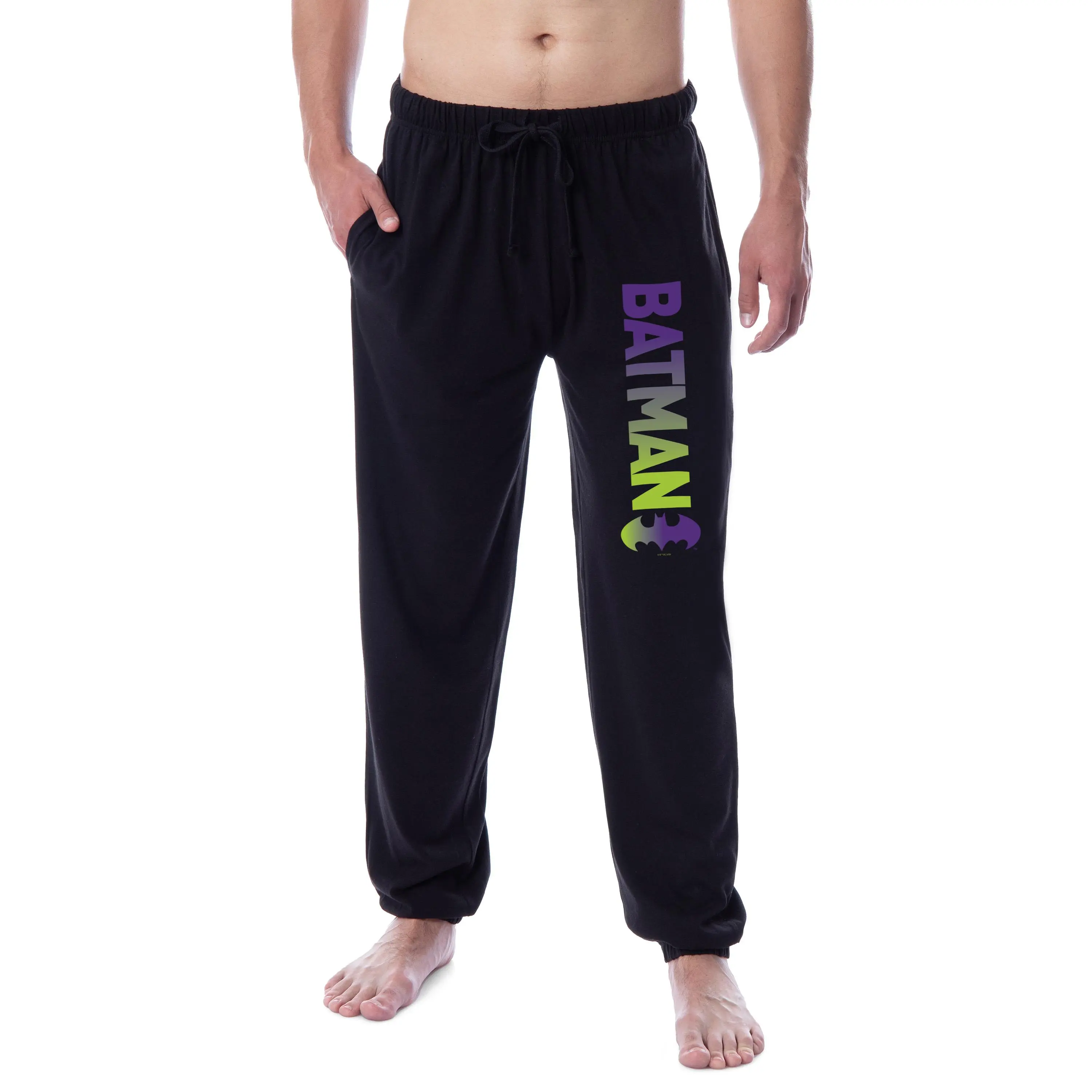DC Comics Men's Batman Classic Bat Logo Ombre Sleep Jogger Pajama Pants