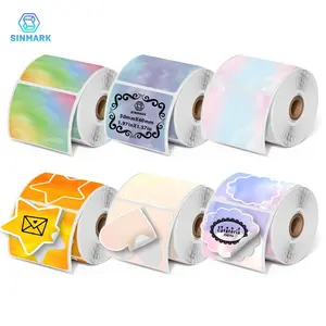 Sinmark 6 Rolls of Colorful Thermal Label Printing Paper, Self Adhesive Label, Ideal for Gift Tags and Thank You Notes, Compatible with Phomemo Sk20 Sk58 M110 M200 E210 P50