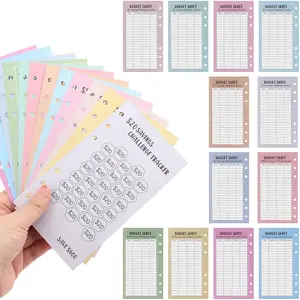 48 Sheets  Saving Challenge Binder , Laminated Savings Challenge  Cards, 6 Ring A6 Binders Savings Challenges  Cards for  Stuffing Binder