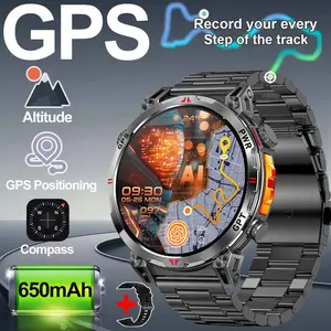 KAAWAA Outdoor Sports GPS Waterproof Men's Smart Watch 1.56inch AMOLED Screen IP68 Built-in GPS Track AI Dial CHATGPT Assistant Wireless Call 650mAh Battery