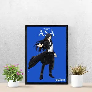 Yomi no Tsugai Character Poster, Asa Minimal Blue Anime Artwork Print, Clean Manga Style Wall Home Decor, Gift For Fans