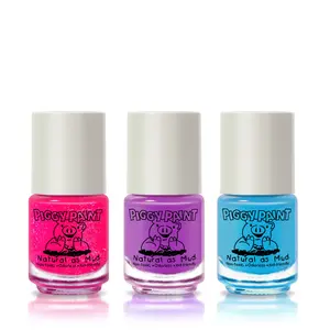 3 Polish Box Gift Set - Piggy Paint Non-Toxic Kids Nail Polish Manicure Neon