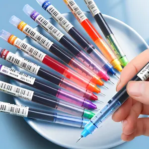 12 Pack 0.5mm Classic Needle Tube Quick Drying Ball Neutral Pen For Student Office Straight Liquid Ball Test Neutral Pen,Colored straight liquid type,Back to School Supplies