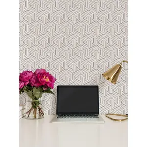 OP Art Line 3D Cubes Peel and Stick Wallpaper