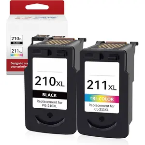 210XL 211XL Remanufactured for  210 XL and 211 XL PG-210 XL CL-211 XL Ink Cartridges  for  PIXMA IP2702 MP230 MP240 MP250 MP280 MP480 MP490 MP495 MX320 MX330 MX340 Printer - 2PK