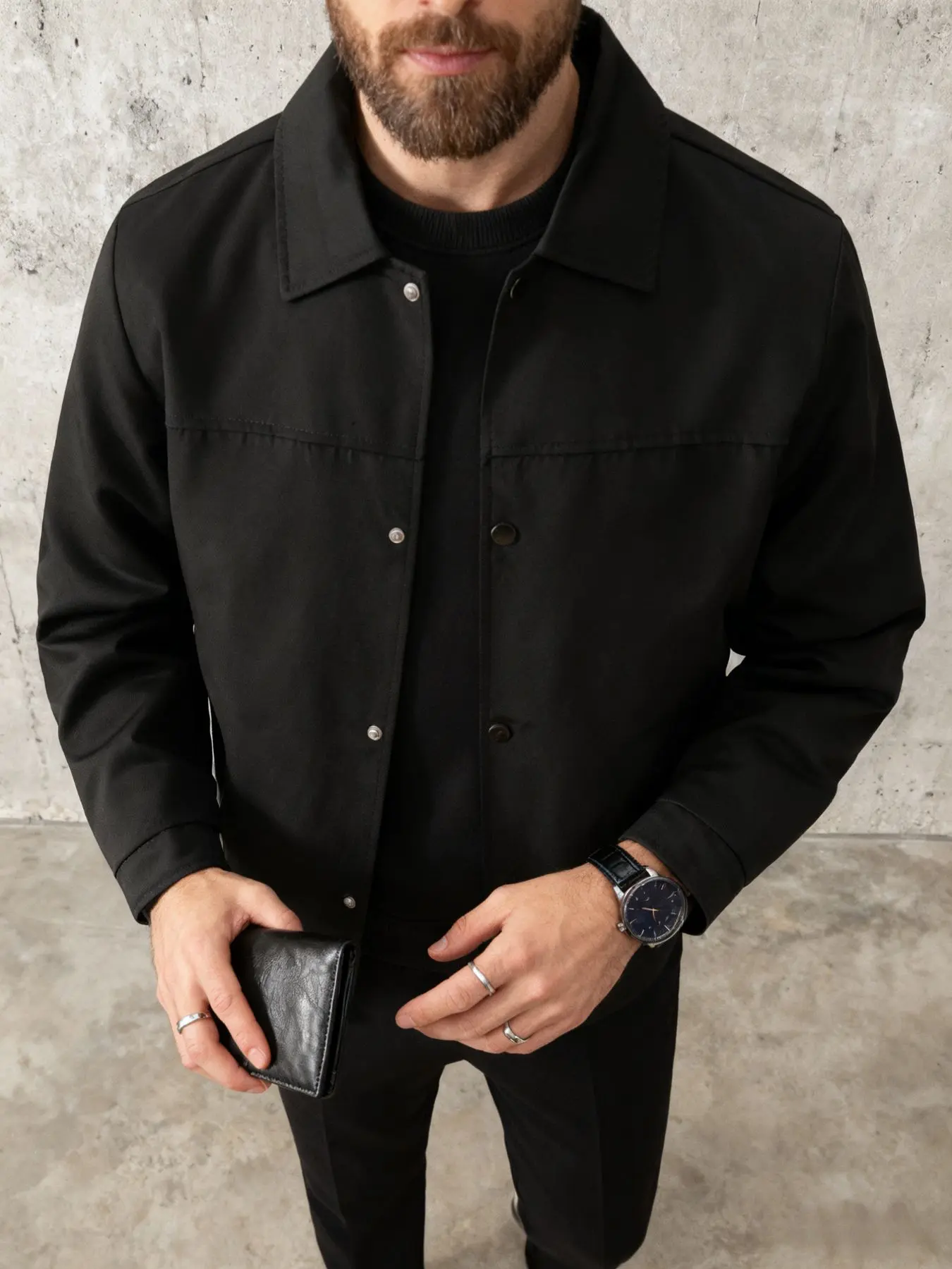 Men's casual lapel jacket, Fitted, Long Sleeve, machine washable, button front and closure design, simple and lightweight business style jacket, 100% polyester fiber, suitable for daily life and formal wear - Spring and Autumn Coats