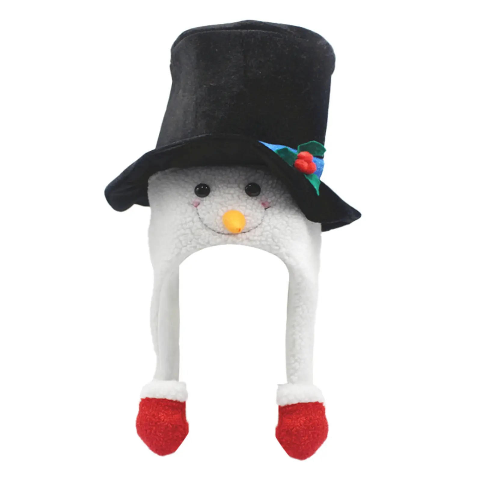 Soft Novelty Print Plush Snowman Hat - Universal Unisex Sports & Outdoor Accessory, Festive Winter Costume Item for Adults & Kids, Christmas Party Favor Cloth Accessory