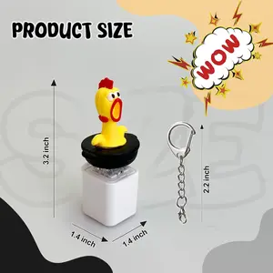 2026 New Squeaky Chicken Adult Stress Relief Keyboard, Rechargeable Light Up Fidget Keychain Anxiety Relief Toy(Screaming Chicken)
