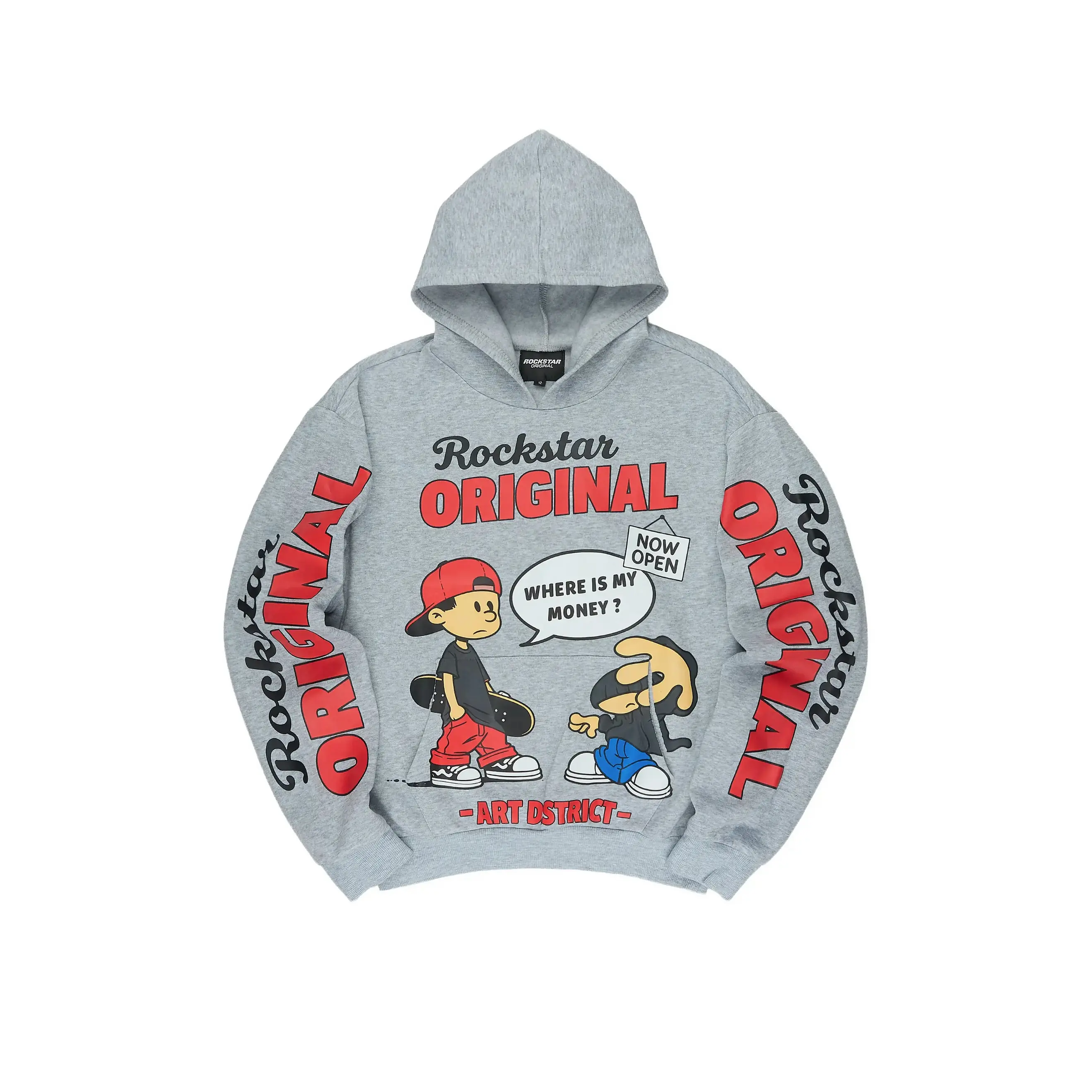 Boys Slade Heather Grey Graphic Hoodie