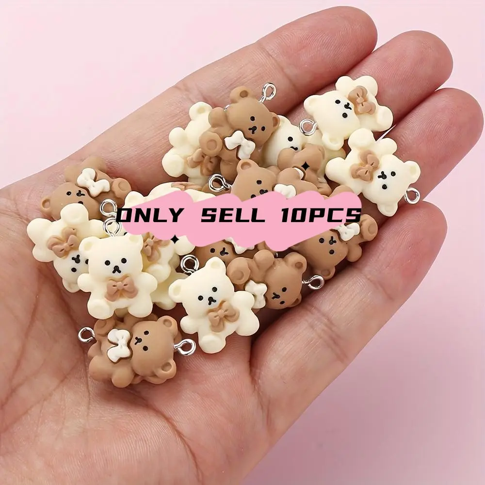 Cute Bow Bear Charms Set, Resin Pendants for DIY Jewelry Making, Beads and Accessories, Earrings Bracelets Necklaces Keychains Bags Accessories, DIY with Charms
