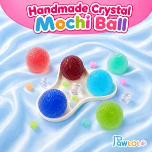 Ship Incl-Pawtoto Handmade Crystal Mochi Ball Squishy Toy Stressball Handmade TPR Soft Stress Relief Fidget Sensory Grippie Set for Relaxation and Gift Giving #Summervibes