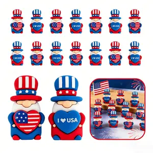 3D patriotic mini gnomes with Uncle Sam & star stripes, great US Independence Day decor. Tiny dwarf ornaments, nice party favors & gifts for coworkers, friends, students, teachers and veterans.