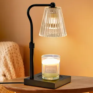 Shevvi Candle Warmer Lamp with Timer, Dimmable Candle Warmer for Jar Candles, Gifts for Mom, Wax Melt Warmer, Warming Birthday Gift, New Home, Black