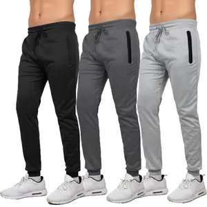 Men's Multi Pack Performance Tech Joggers Sweatpants With Heat Seal Zipper Side Pockets
