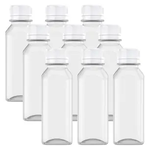 9/6/3PCS 12OZ Plastic Bottles with Caps, Juice Containers With Lids For Fridge, Reusable Juicing Bottles, Smoothie Bottle, Drink Containers With Lids, Clear Bottles - Home Improvement.