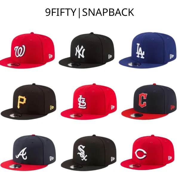 New Era MLB Heritage Team Logo Baseball Cap – LA Dodgers, NY Yankees, White Sox, Cardinals, Nationals, Pirates, Braves, Guardians, Adjustable Flat Brim Snapback Hat, Premium Embroidered Graphics, Classic Sportswear Style, USA 2026 Edition