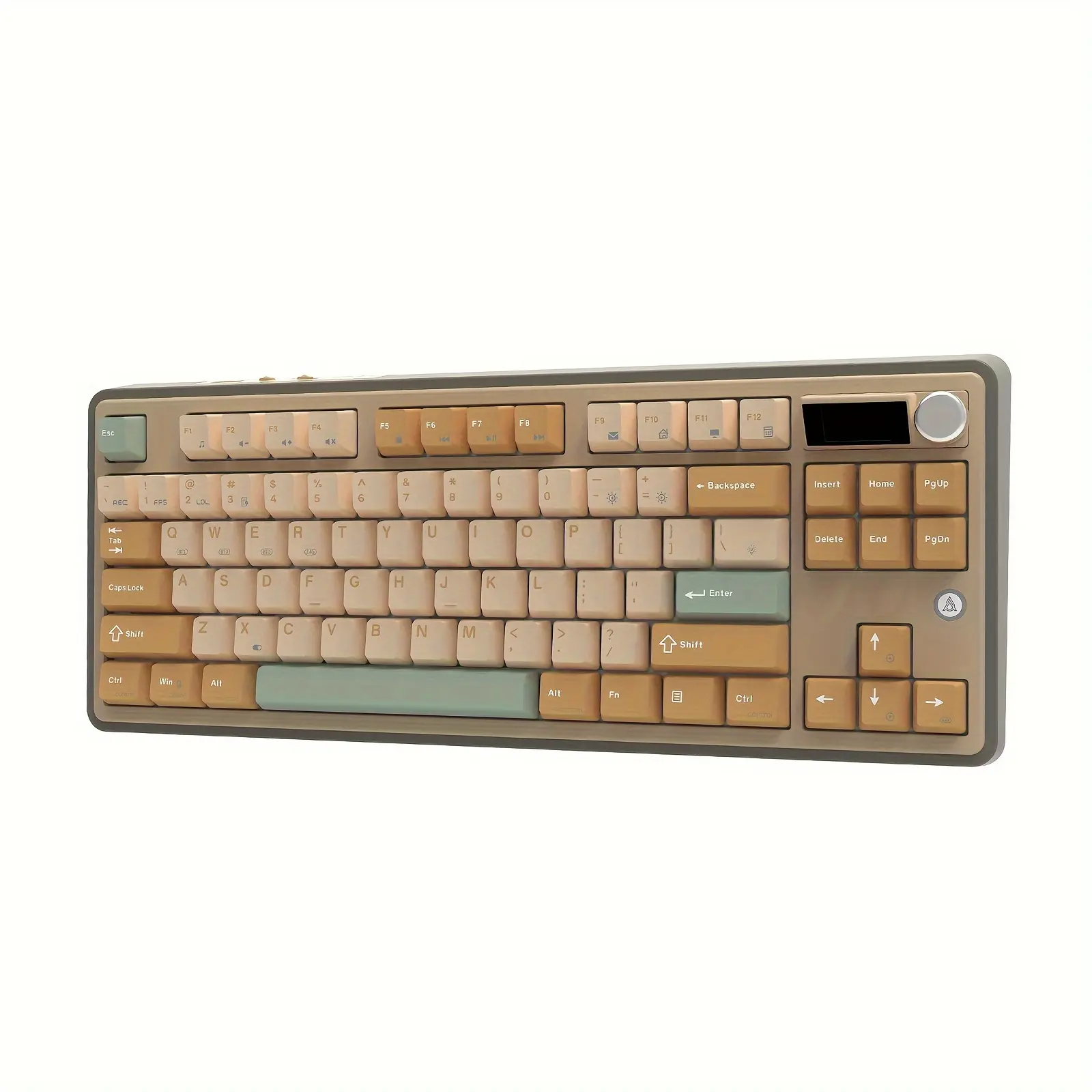 2024-NEW-AJAZZ AK870 Gasket Structure TKL Full-Key Hot-Swappable Mechanical Keyboard, Detachable 1.4" TFT Color Screen And Knobs, Three-Mode Wired, 2.4G, BT 4000mAh Battery, Suitable For Windows/MAC