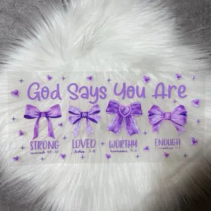 UV DTF Wrap- Purple, God Says You Are