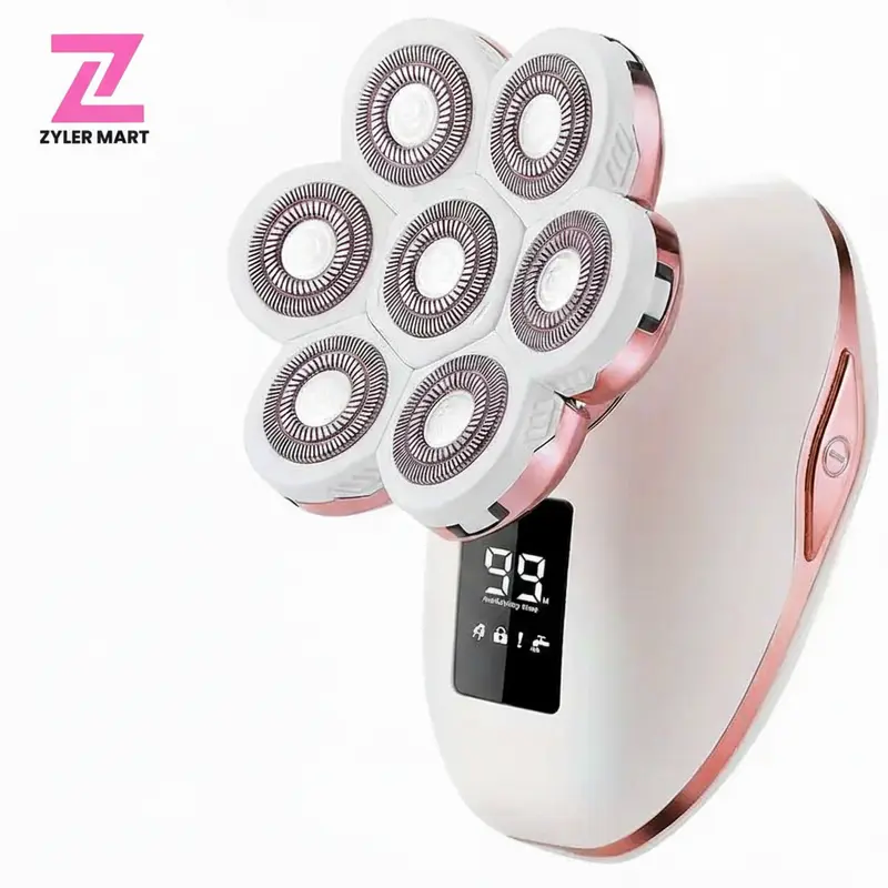 ZYLER Women's 5-in-1 Cordless Battery-Powered Electric Shaver & Trimmer - Waterproof, Multifunctional Shaving Head, Painless Precision Hair Removal, Includes Brush, Ideal Gift for Facial Grooming