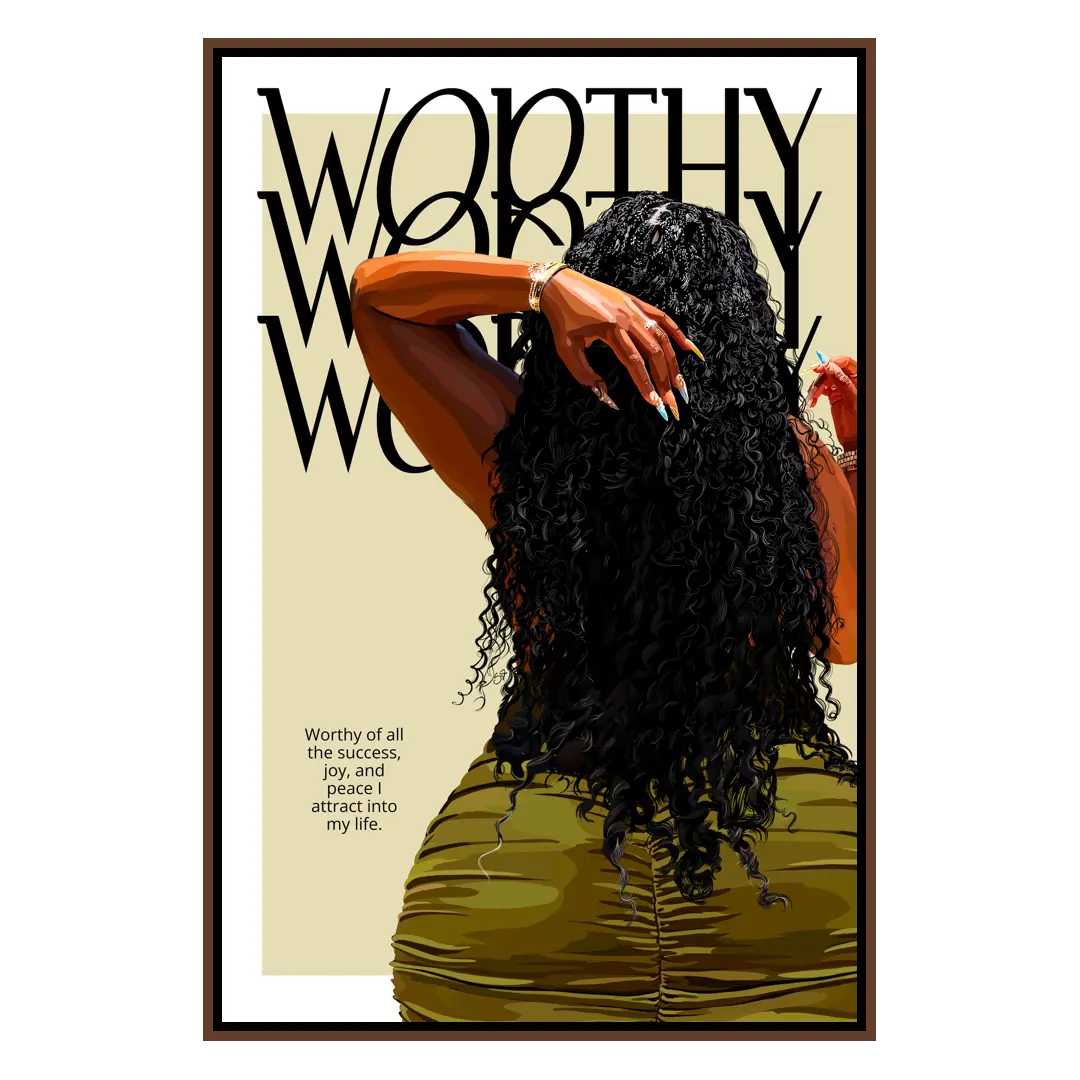 Worthy - Smard Black Wall Art Print/ Canvas for Home /Office Decor