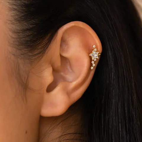Starry Night Ear Cuffs by Caitlyn Minimalist - Celestial Diamond Ear Cuff Earrings - Statement Cartilage Earrings - Star Jewelry - Birthday Gift