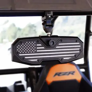 UTV Rear View Mirror,2026 New Flag UTV Mirrors-High Density 360° Adjustable Angle for 1.5 to 2.0 in Round Roll Cage,Compatible with Polaris RZR,Pioneer SXS,Kawasaki Mule KRX,Can Am X3