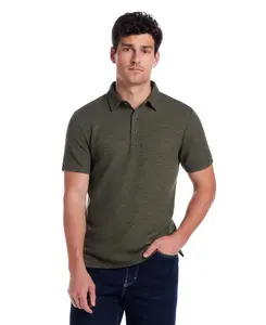 Short Sleeve Stretch Waffle Polo in Kambaba Olive