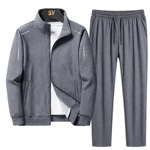 Men's 6XL-8XL Large Autumn/Winter Fashion Sports Set, including a sports shirt and pants, in black grey navy blue, suitable for casual wearRAIMENTRY