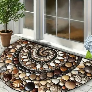 2D Colored Pebble Doormat:Non-slip, easy to clean, suitable for both indoor and outdoor use. The semi-circular stone pattern design is ideal for entrances, kitchens, bathrooms, patios, and balconies. Perfect for outdoor use.