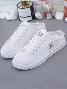1 Pair Of Stylish Casual Sneaker Flat Walking Shoes in White, Black and Blue, Versatile, Easy To Wear, Suitable for All Seasons, Lightweight Soft Sole, Athletic, Sports Shoes