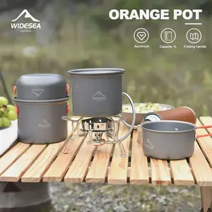 Ultralight Camping Cooking Utensils, Outdoor Pot Set For Hiking Picnic And Travel Portable Gas Stove Aluminum