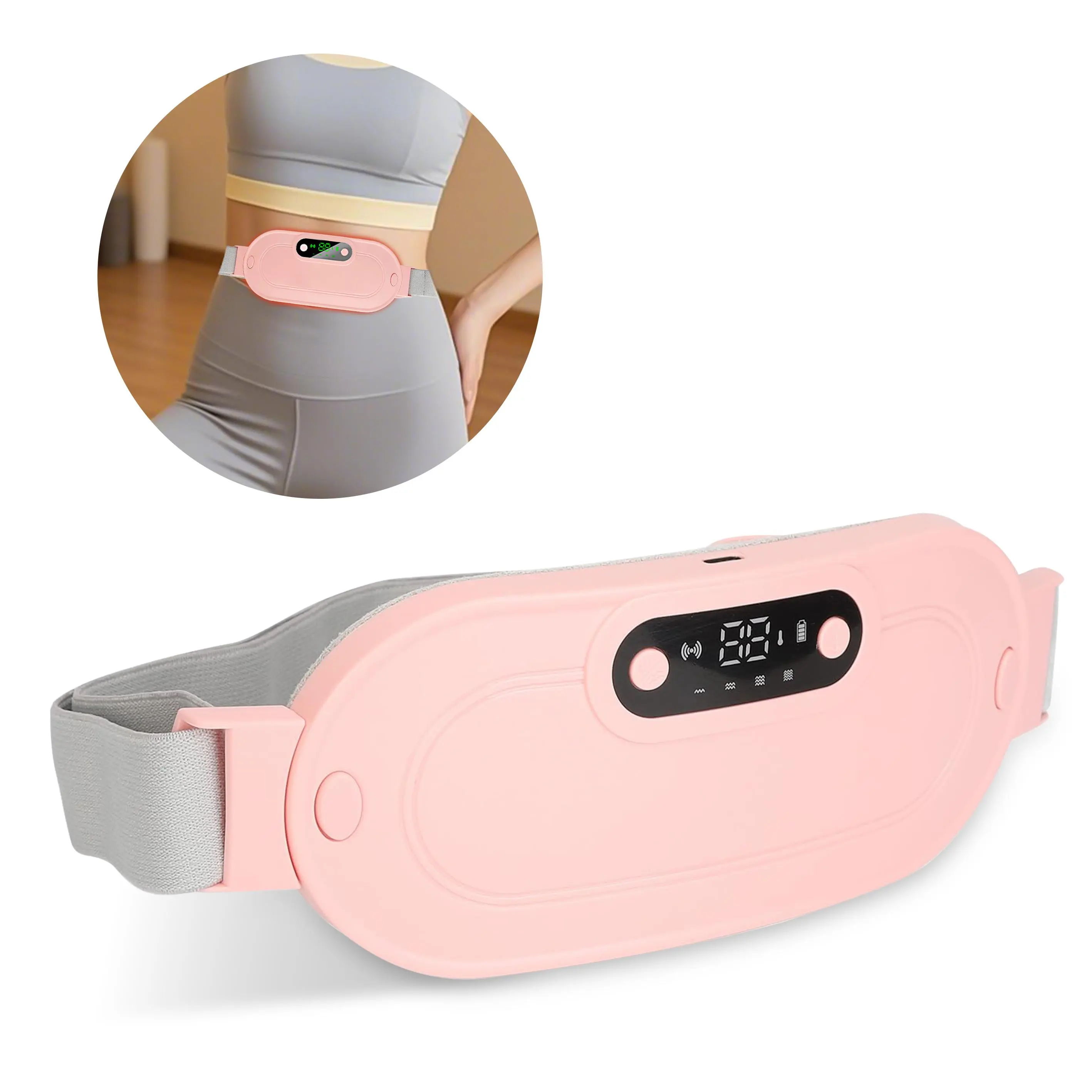 Heating Pad - Portable Cordless Fast Heated Pad with 3 Heat Levels & 4 Massage Modes for Menstrual Back Pain Relief Comfort, Heating Pad For Cramps, Portable Heating Pad Massage Devices