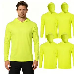Men’s 5-Pack Better-Fitting Long-Sleeve Quick-Dry UV-Protection Pullover Hoodies, Dry Fit Athletic T-Shirts for Gym, Outdoor Sports, All-Season Activewear, Better-Fitting Men's Long Sleeve T-Shirts Casual Fitness Wear