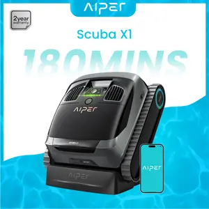 AIPER Scuba X1 Cordless Robotic Pool Cleaner, 6600 GPH High-Power Suction, Pool Vacuum, Horizontal Waterline Scrubbing, Upgraded Cross Pattern Smart Navigation, Ideal for Inground Pools up to 2,150 sq.ft