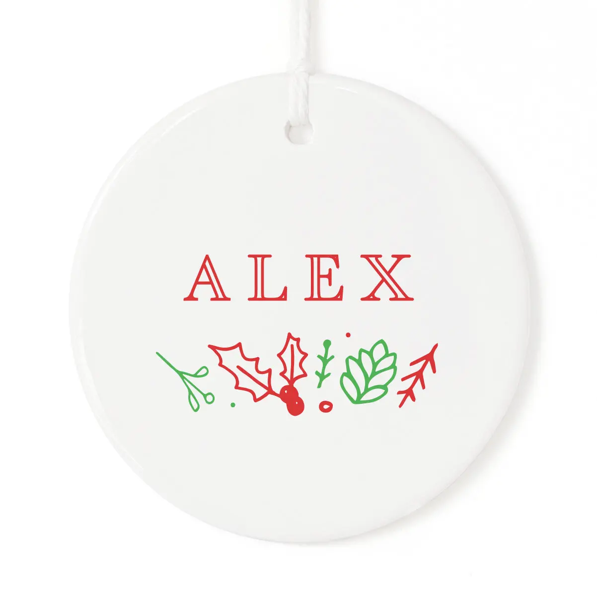 Modern Personalized Name Christmas Ornament