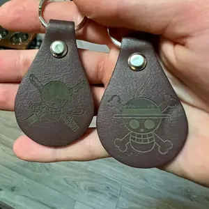 Custom one piece leather keychains