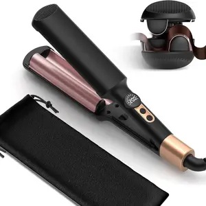 Mini Beach Waves Crimper – Dual Barrel Ceramic Hair Waver, Barrel Curling Iron, 0.4" With 5 Temps, Anti-Scald & Dual Voltage – Travel-Friendly Curling Tool For Effortless Styling, Christmas & New Year Gifts