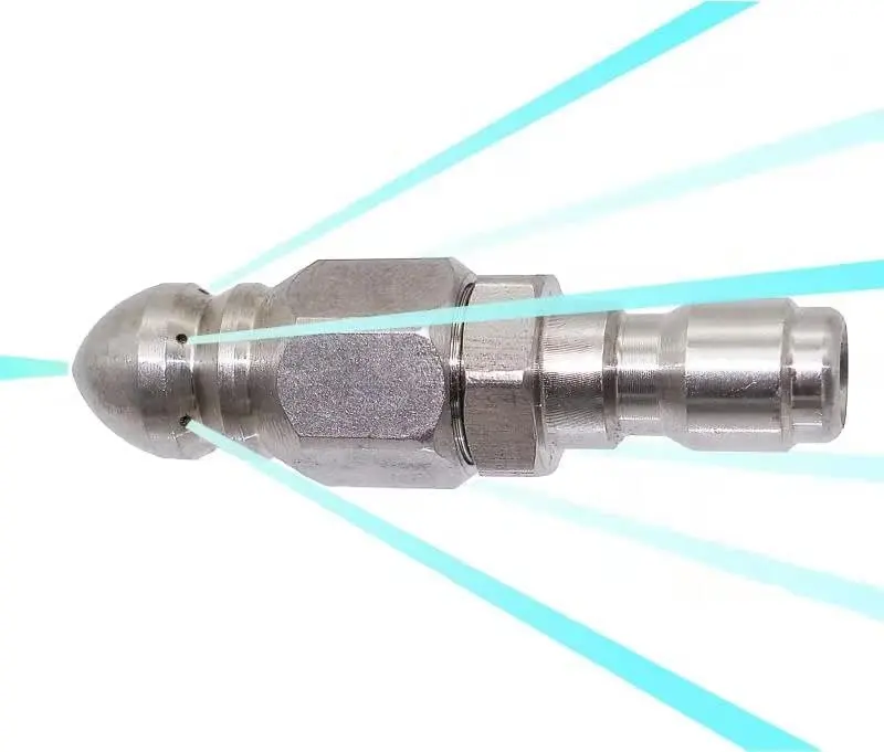 Pressure Washer Sewer Jetter Nozzle with Stainless Steel, Mini Compact Durable Sewer Jet Nozzle,Pressure Drain Jetter Hose Nozzle,1/4'' Quickly Connector, 5000 PSI