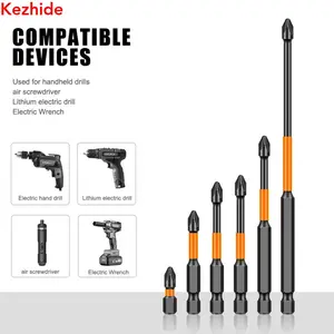 PH2 Strong Magnetic Cross Torque Head Screwdriver S2 Steel Electric Head High Hardness Magnetic Anti-slip Electric Drill Bit Size:(25mm,50mm,65mm,70mm,90mm,150mm)