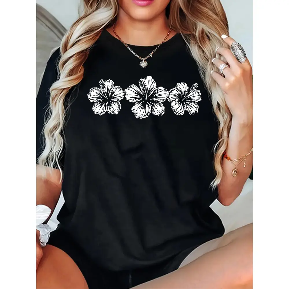 Hibiscus Flower T-Shirt: Tropical Beach Tee
