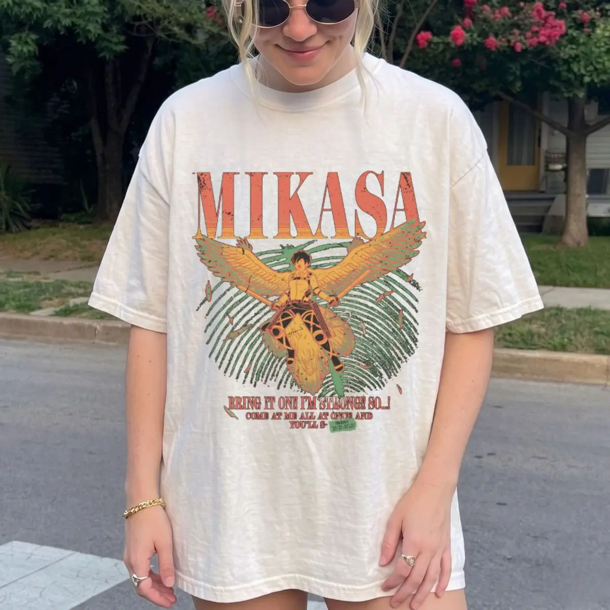 Comfort Colors Mikasa Attack On Titan T Shirt, Anime Graphic Tee, Manga Streetwear Fan Apparel, Japanese Gift, Unisex Crew Neck Top, Classic Streetwear