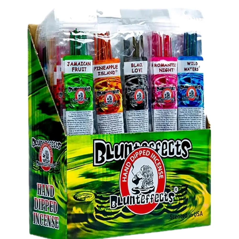 Blunteffects Hand-Dipped Incense Sticks - Premium 144-Pack Variety Set, 12 Different Scents, 11" Long, USA-Made Aromatherapy with Long Burn Time (12 Pack, 144 Total Sticks)