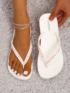 Women's Fashionable Colorblock & Plain & Checked & Floral Pattern Slides, Casual Comfortable Flat Slippers for Beach & Casual, Trendy Exquisite Slide Sandals for Women, Walking Shoes