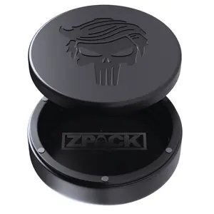 ZPACK Metal Zyn Case, Aluminum Pouch Holder, with Magnetic Closure - Trump Punisher Logo, Black Organiser Accessory