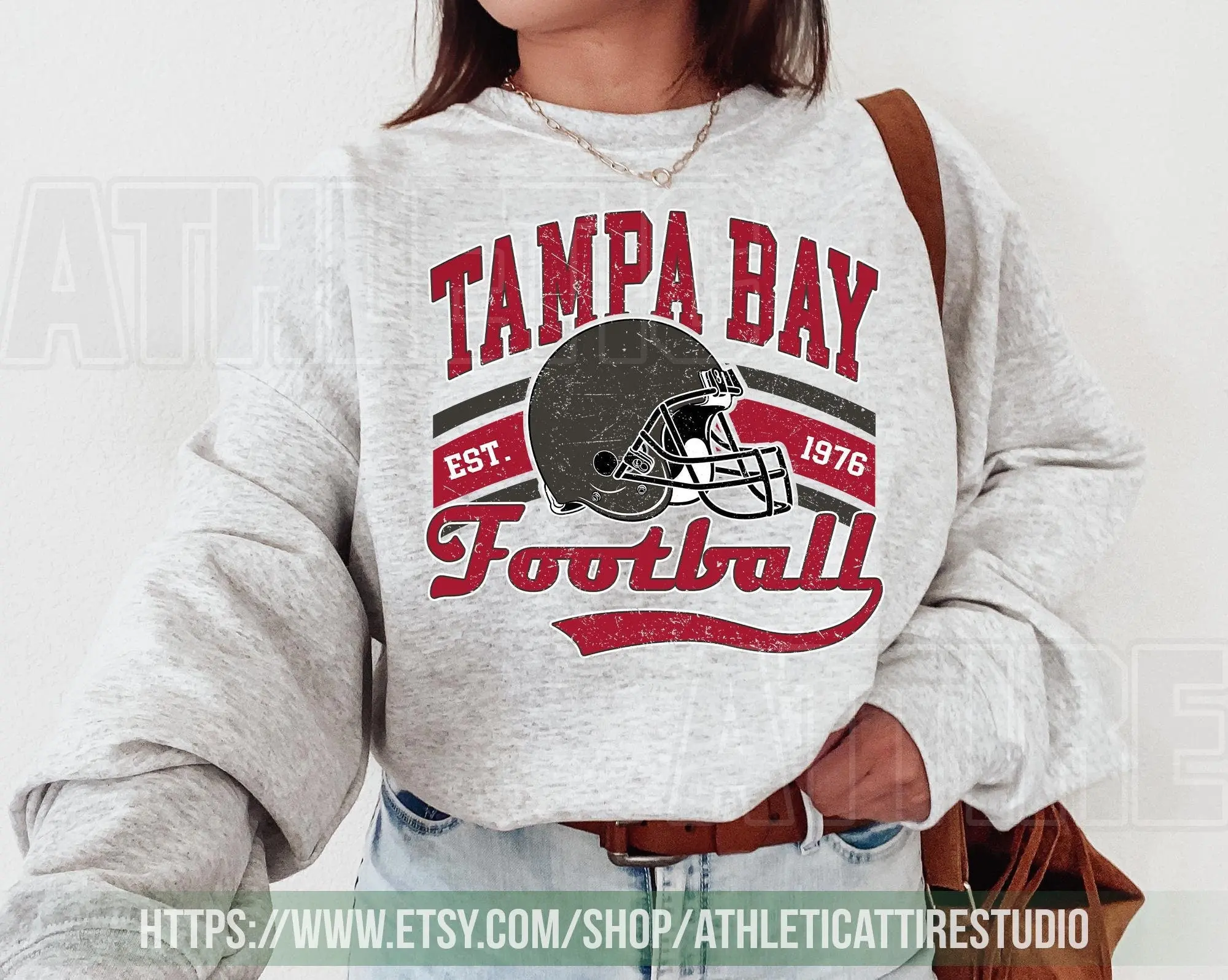 [Sale Up To 50%] Tampa Bay Football Vintage Crewneck Sweatshirt, Tampa Bay Football Sweatshirt, Buccaneer Sweatshirt, Tampa Bay Sweater, Gift For Fan, Trendy USA Cotton Fabric
